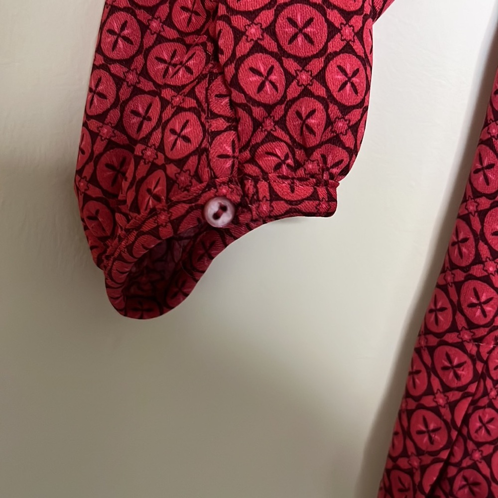 SOLD - Joe Fresh Pink Rose Peasant Boho Blouse Size Large - Picture 3 of 8